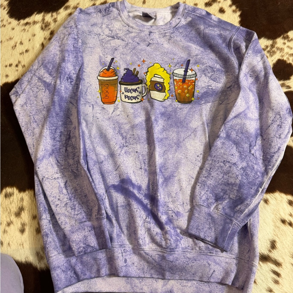 Comfort Colors Purple Tie-Dye Crew Neck Sweater